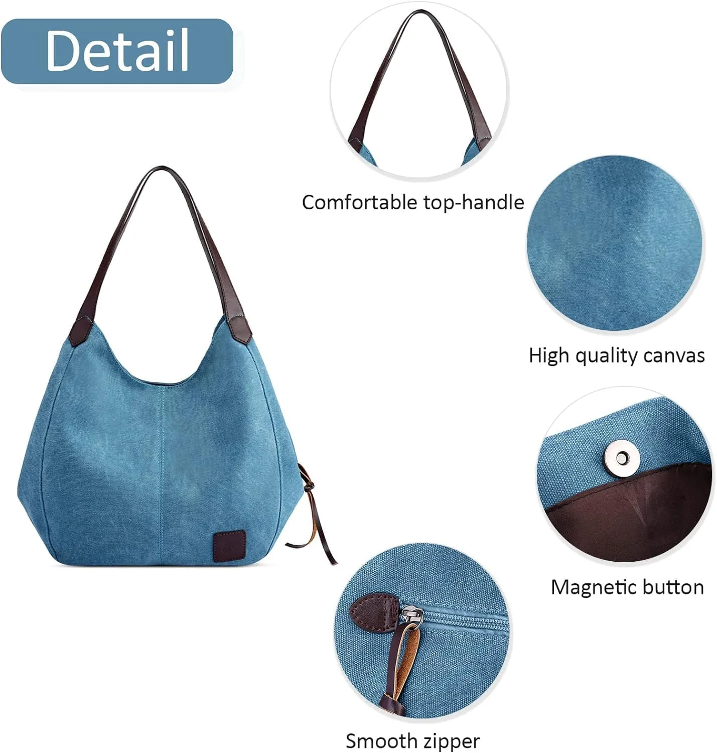 Popularity Women Canvas Shoulder Bags Ladies Canvas Handbag