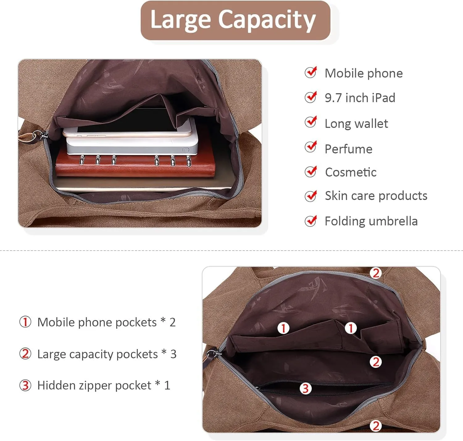 Popularity Women Canvas Shoulder Bags Ladies Canvas Handbag