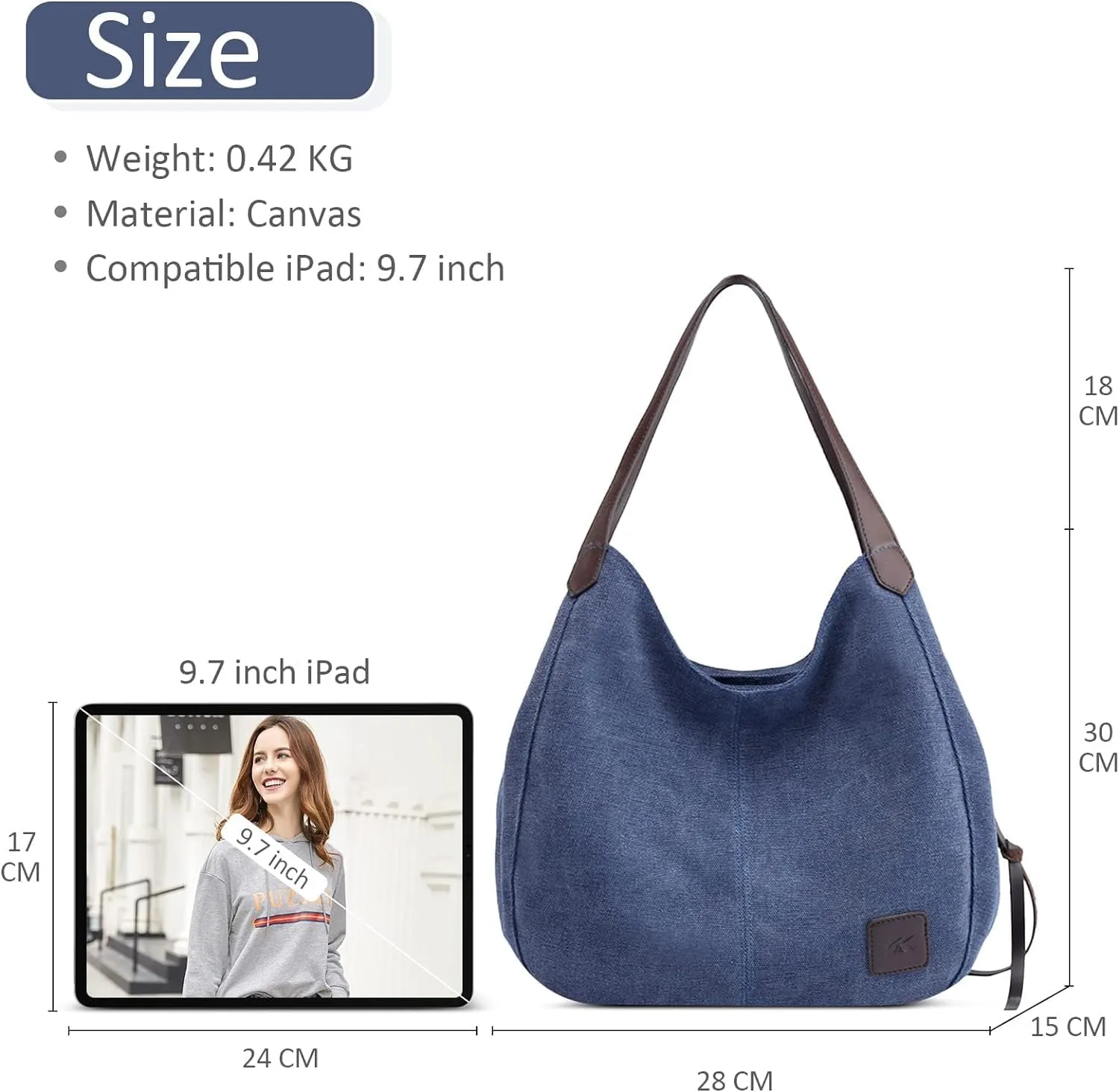 Popularity Women Canvas Shoulder Bags Ladies Canvas Handbag
