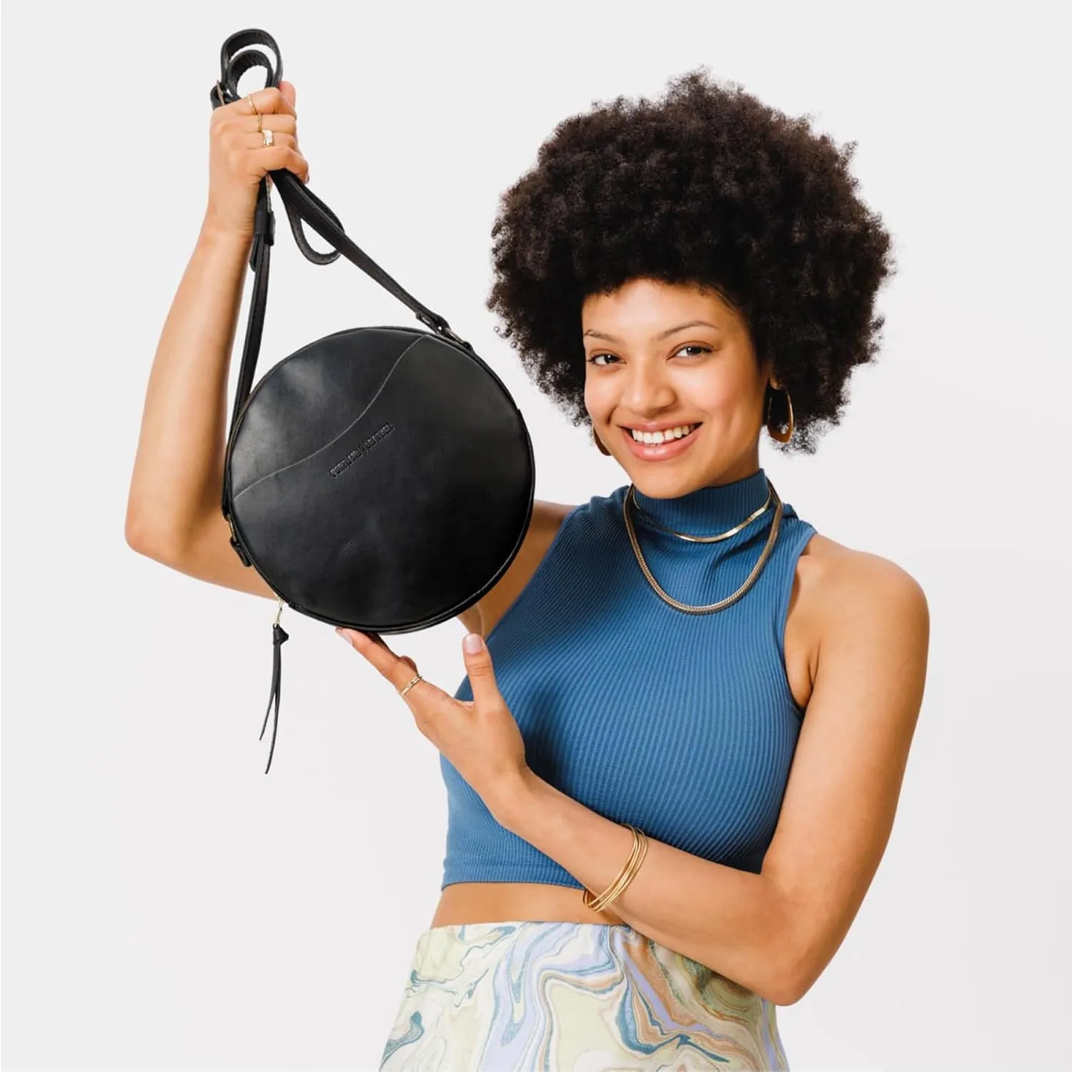 Portland Leather Goods Circle Crossbody Bag for Women  Handmade from the Finest Full-Grain Hides