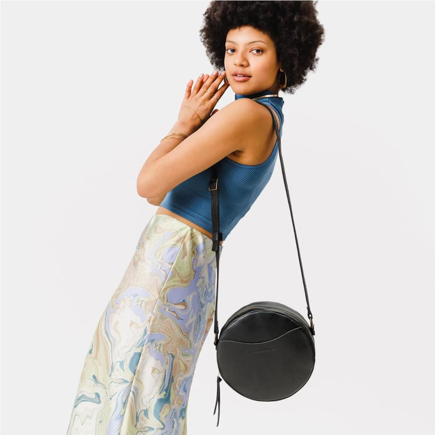 Portland Leather Goods Circle Crossbody Bag for Women  Handmade from the Finest Full-Grain Hides