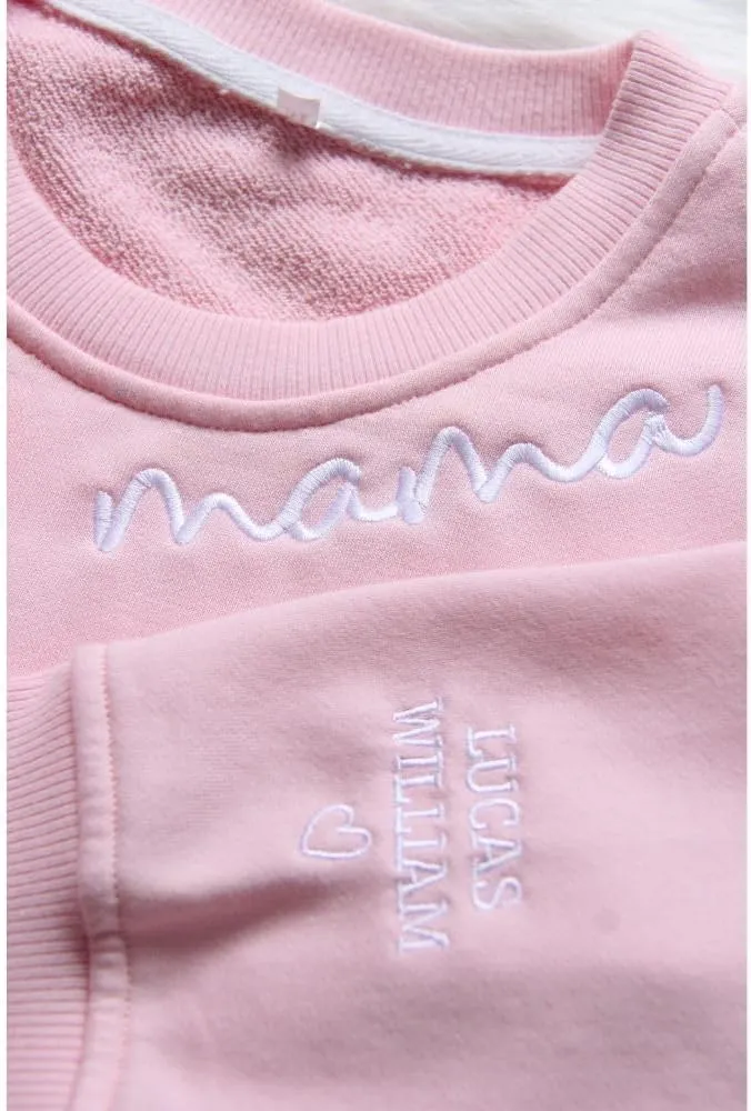 Premium Custom Embroidered Hoodie, Oversized Crewneck Sweatshirts Women, Gifts Mama Mothers Day- Size S to 4XL