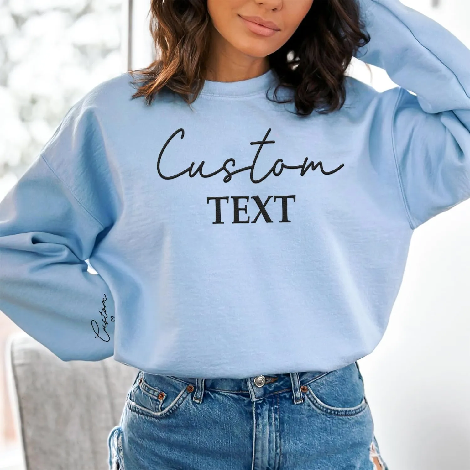 Premium Custom Text Embroidered Hoodie, Oversized Sweatshirts Women, Birthday Gifts Mothers Day- Size S to 4XL