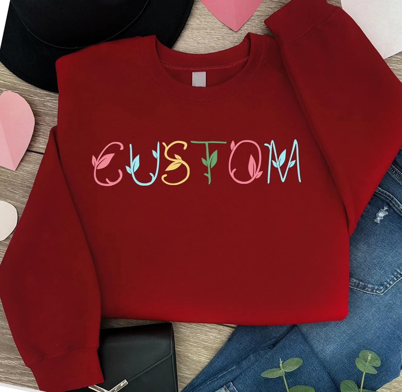 Premium Custom Text Embroidered Hoodie, Oversized Sweatshirts Women, Birthday Gifts Mothers Day- Size S to 4XL