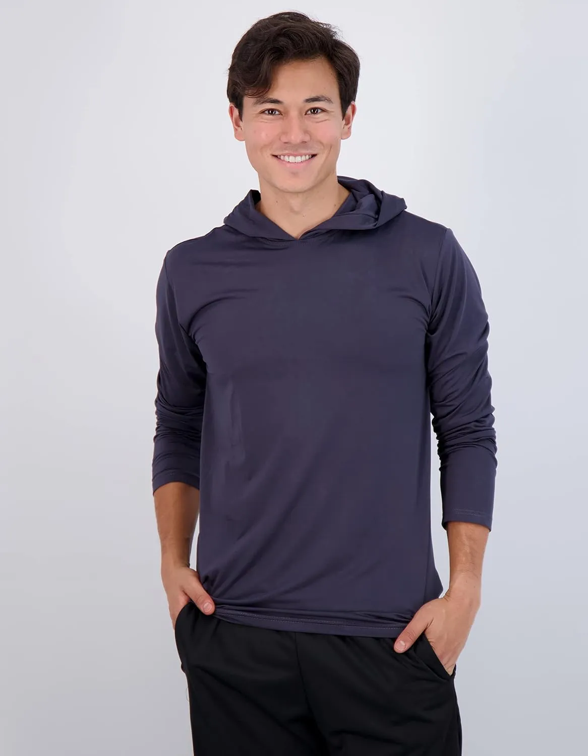 Real Essentials 3 Pack: Men's Dry Fit Wicking Long Sleeve Fishing Active Hoodie Pullover Sweatshirt (Big & Tall)