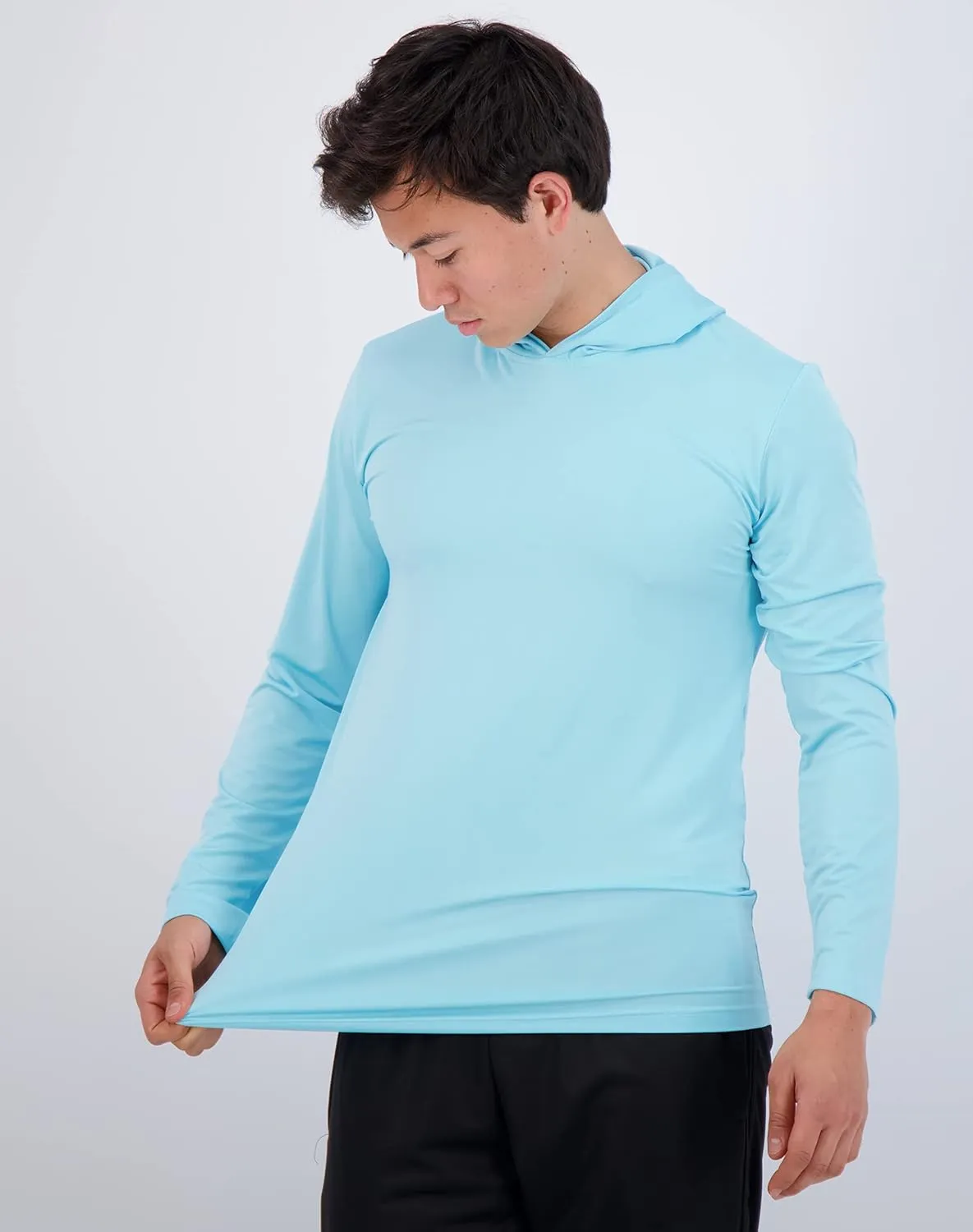 Real Essentials 3 Pack: Men's Dry Fit Wicking Long Sleeve Fishing Active Hoodie Pullover Sweatshirt (Big & Tall)
