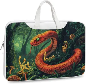 Red Snake Demonic Serpent Leather Bag Laptop Case Slim Water Resistant Computer Bags with Handle Briefcase for Work