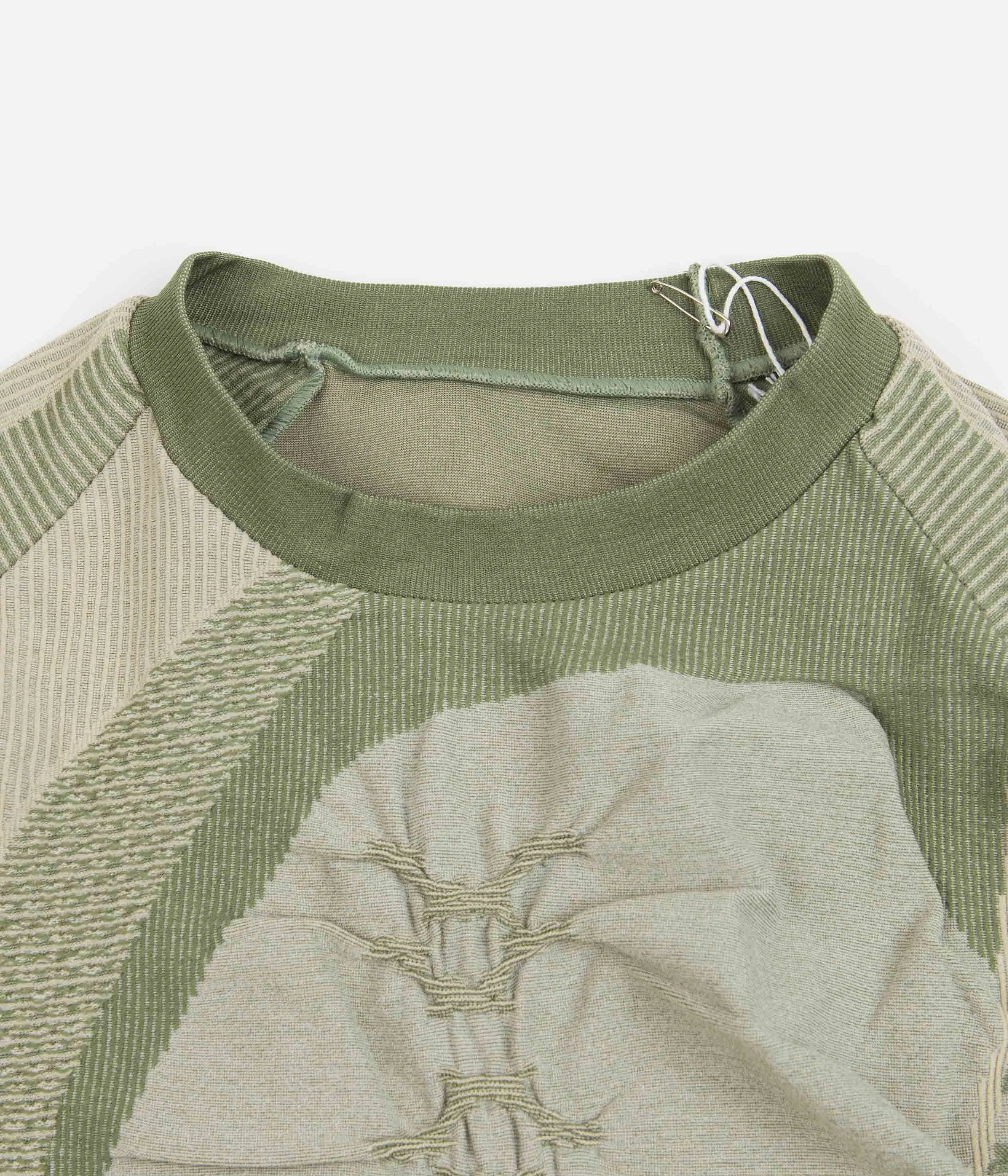 ROA Tech Knit Long Sleeve T-Shirt - Olive / Beige