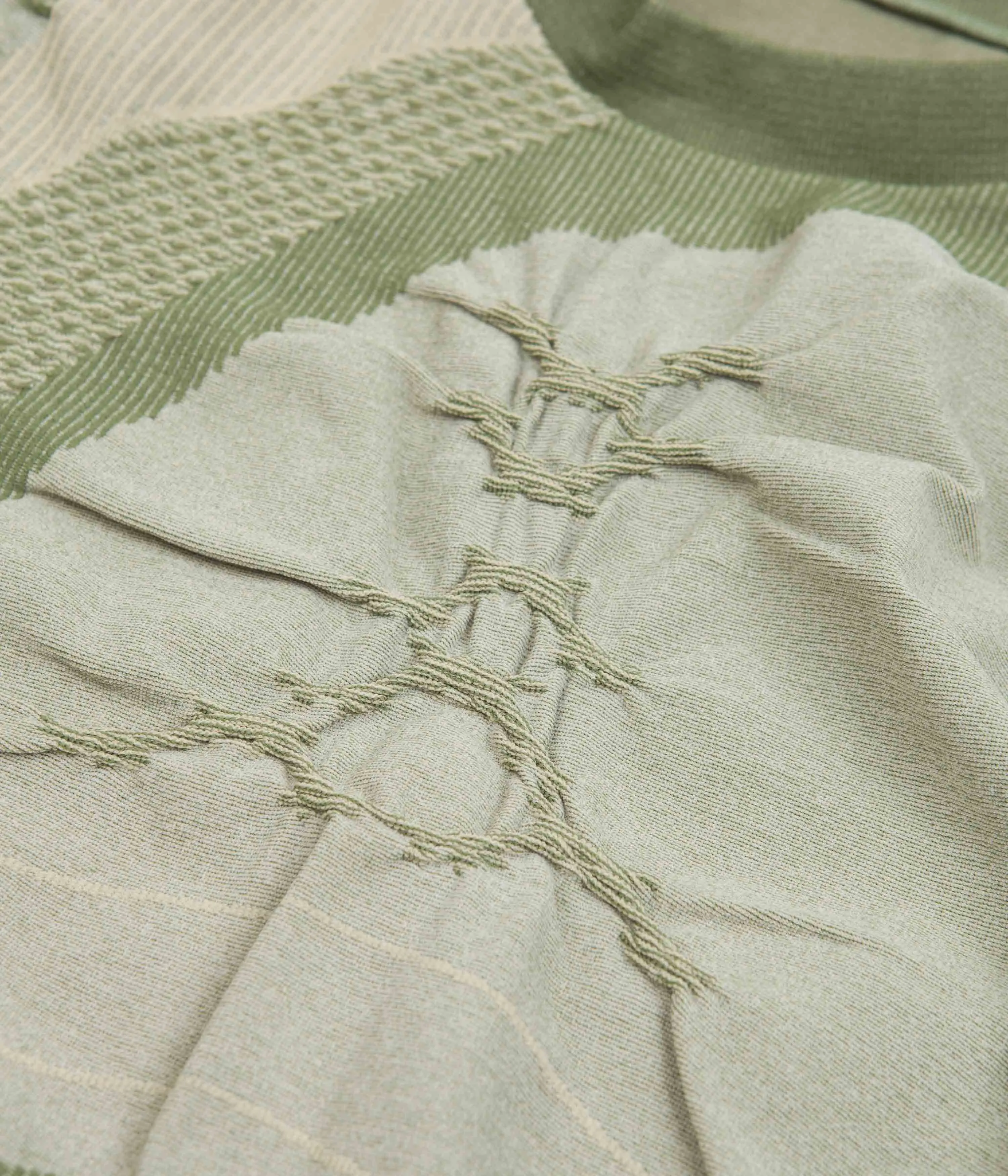 ROA Tech Knit Long Sleeve T-Shirt - Olive / Beige