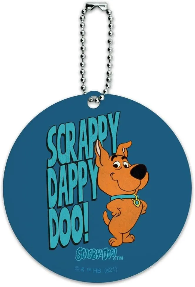 Scrappy Dappy Doo Round Luggage ID Tag Card Suitcase Carry-On