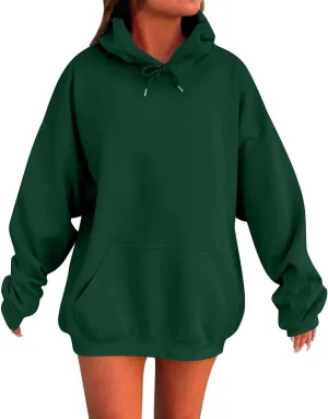 Solid Color Hoodies for Women Oversized Sweatshirts Long Sleeve Drawstring Pullover 2024 Fall Outfits with Pockets