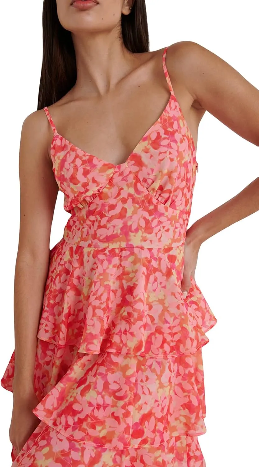 SOLILOQUY Women 2023 Summer Maxi Dresses Floral Print Y2k Tank Cami Dress Trendy Boho Beach Satin Long Sundress