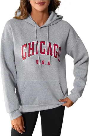 SOLY HUX Women's Oversized Sweatshirts Graphic Vintage Hoodie Cute Los Angeles California Pullover Crewneck Fashion Outfits