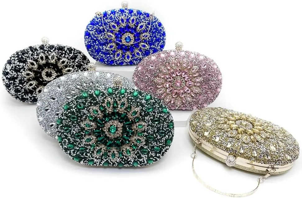 Solyinne Evening Bags for Women Luxury Handbags Bride Wallet Glitter Multicolor Rhinestone Bags Weddings Formal Prom Party