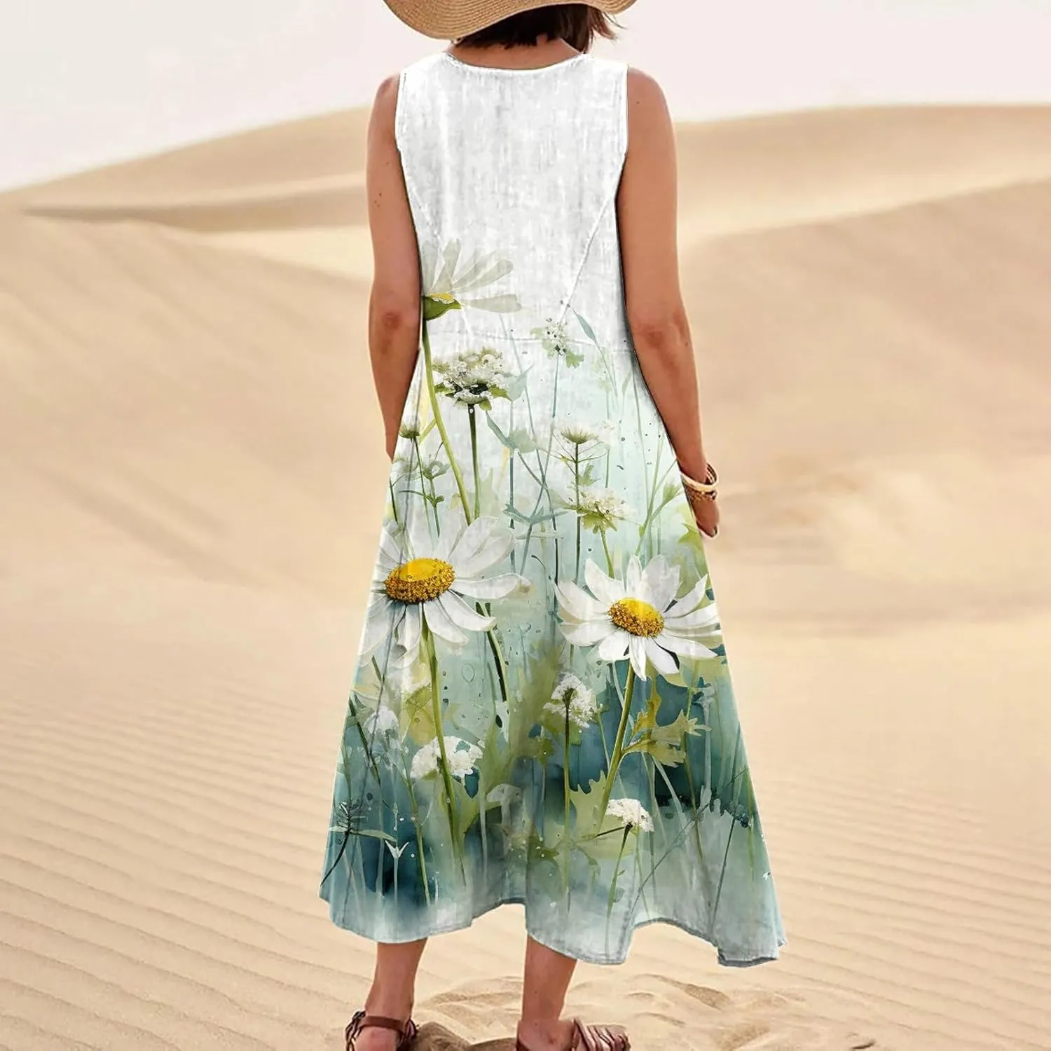 Spring Dresses Women Maxi Dress Loose Sleeveless Dresses Women Casual Spring Summer Cute