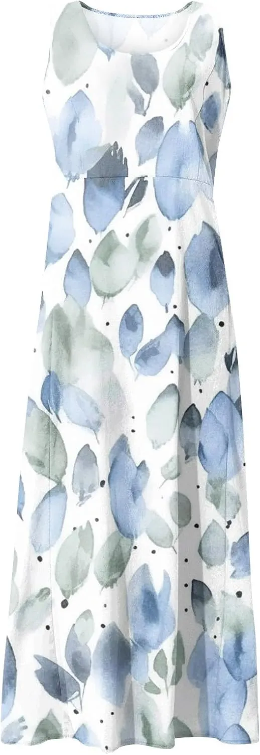 Spring Dresses Women Maxi Dress Loose Sleeveless Dresses Women Casual Spring Summer Cute