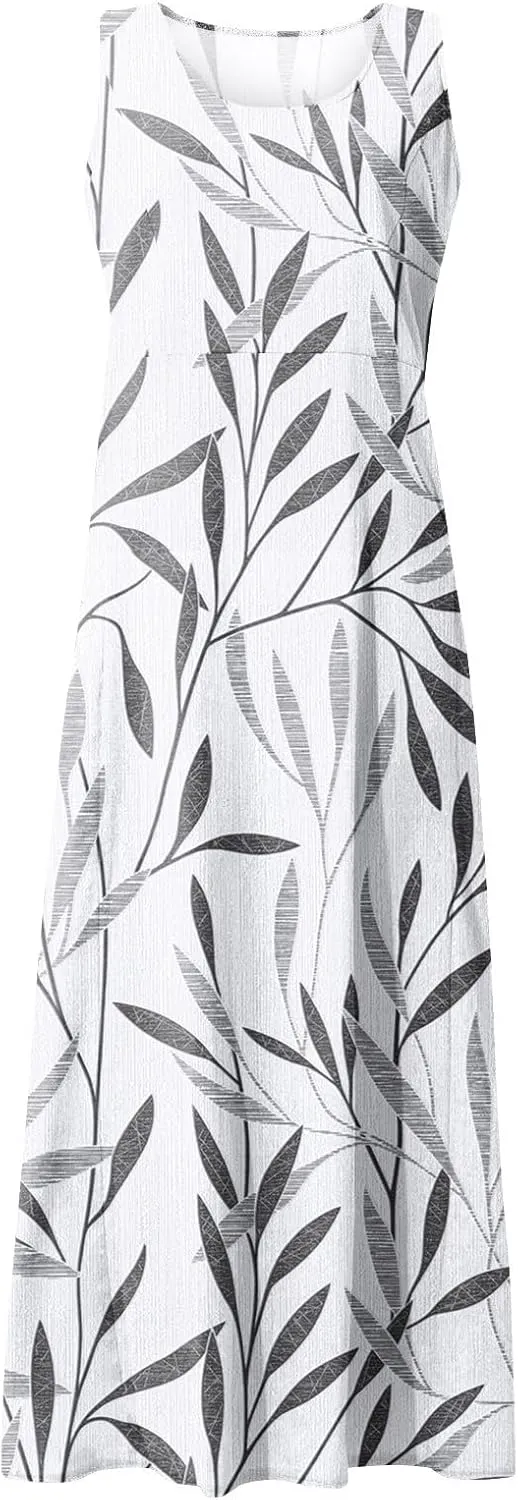 Spring Dresses Women Maxi Dress Loose Sleeveless Dresses Women Casual Spring Summer Cute