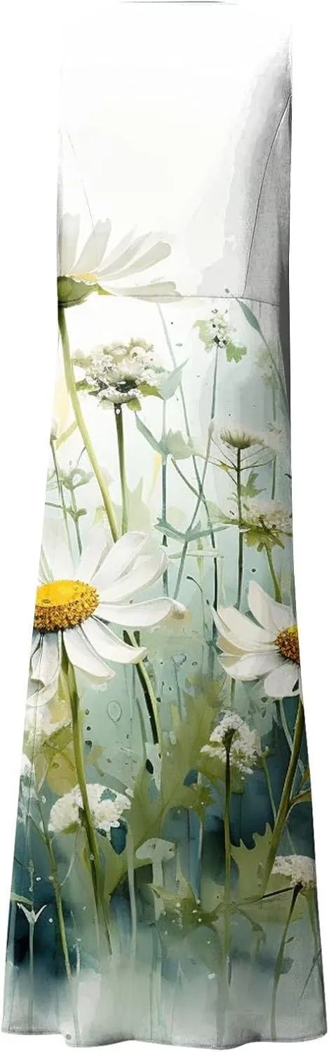 Spring Dresses Women Maxi Dress Loose Sleeveless Dresses Women Casual Spring Summer Cute