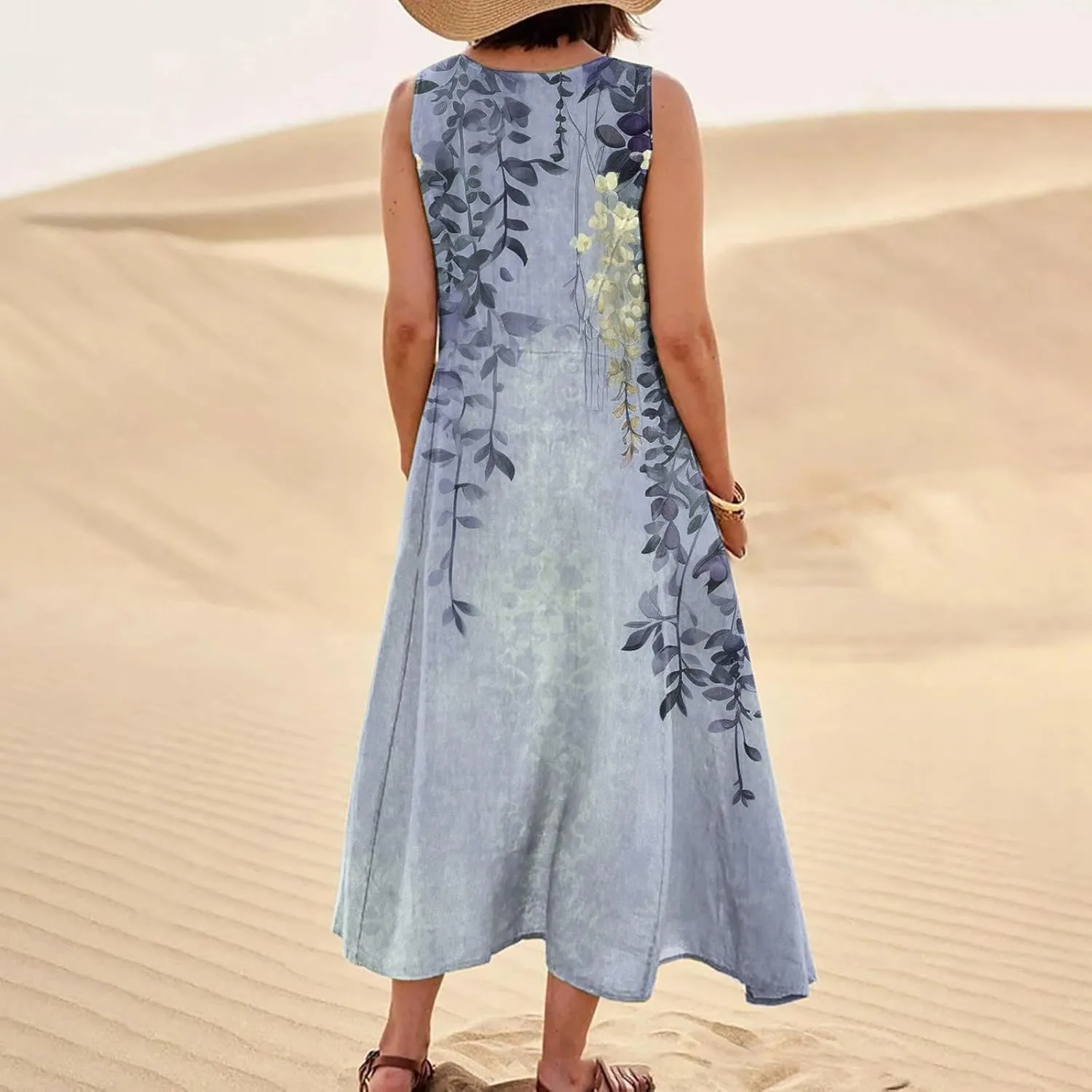 Spring Dresses Women Maxi Dress Loose Sleeveless Dresses Women Casual Spring Summer Cute