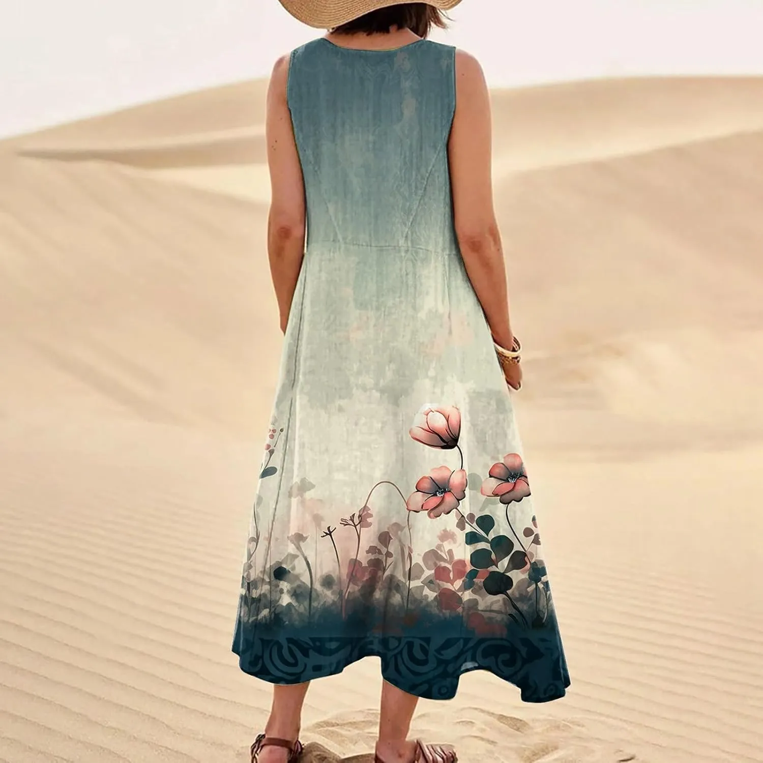 Spring Dresses Women Maxi Dress Loose Sleeveless Dresses Women Casual Spring Summer Cute