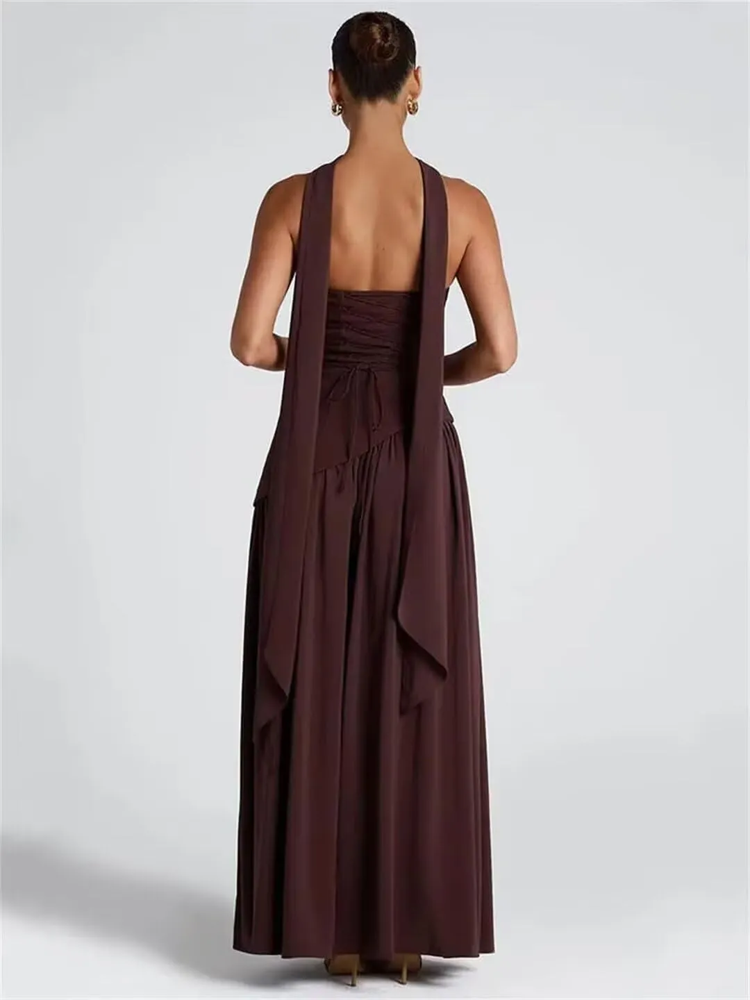 Strapless Bridesmaid Dress for Wedding Slit Chiffon Long Prom Dresses Evening Dress