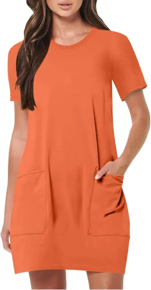 Summer Dresses for Women 2025 Summer Mini Dress Short Sleeve Loose Flowy Fit & Flare Cute