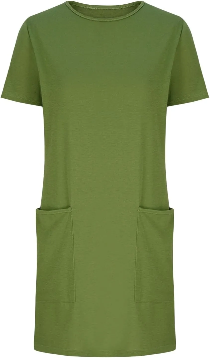 Summer Dresses for Women 2025 Summer Mini Dress Short Sleeve Loose Flowy Fit & Flare Cute