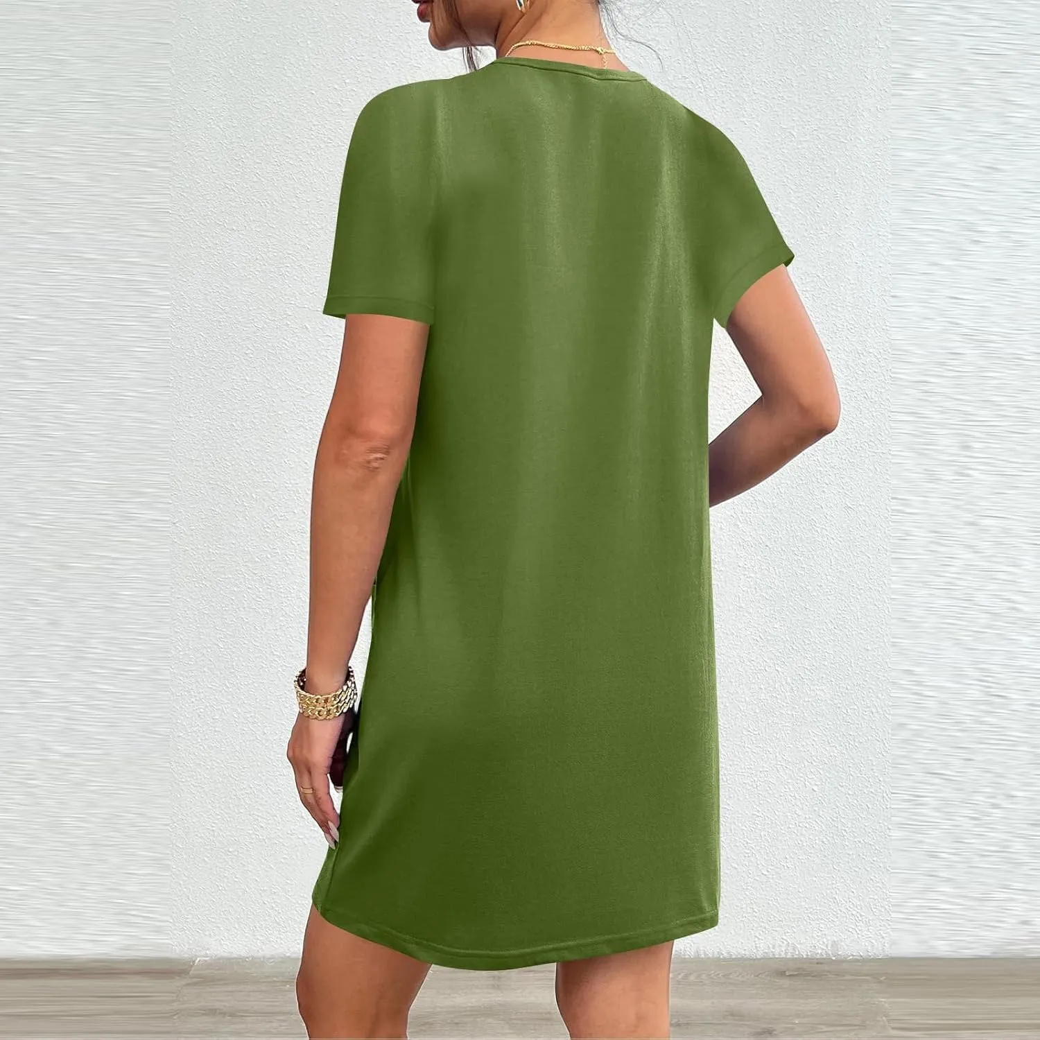 Summer Dresses for Women 2025 Summer Mini Dress Short Sleeve Loose Flowy Fit & Flare Cute