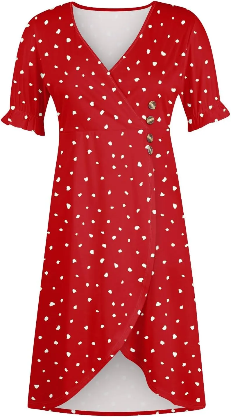 Summer Dresses for Women Midi Dresses for Women Puff Sleeve Loose Flowy Summer Swing Dress