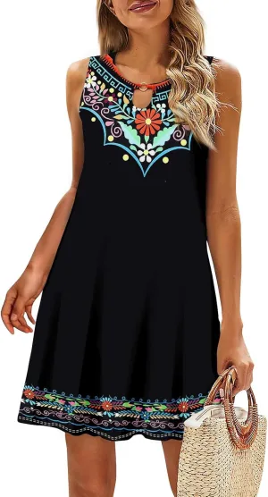Summer Dresses Women Midi Dresses for Women Dresses Women Sleeveless Loose Swing Summer