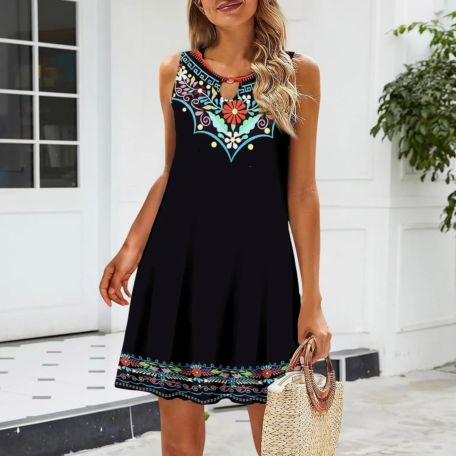 Summer Dresses Women Midi Dresses for Women Dresses Women Sleeveless Loose Swing Summer