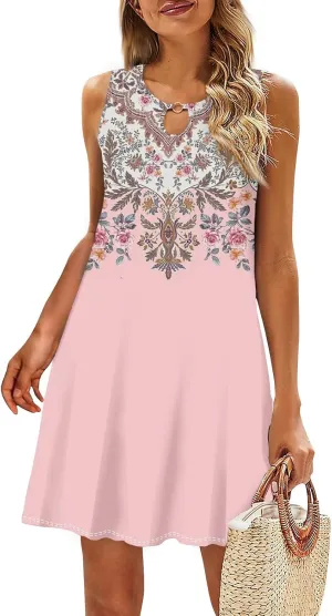Summer Dresses Women Midi Dresses for Women Dresses Women Sleeveless Loose Swing Summer
