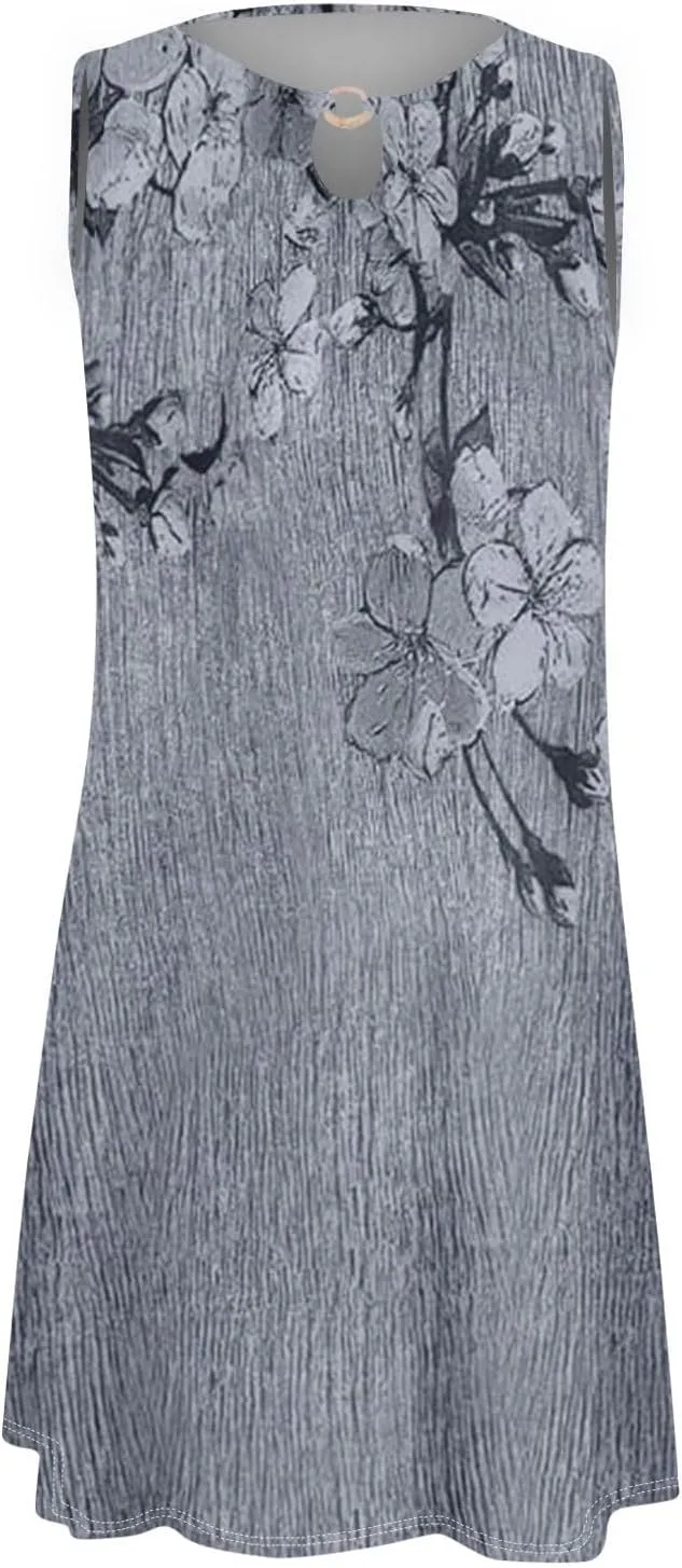 Summer Dresses Women Midi Dresses for Women Dresses Women Sleeveless Loose Swing Summer