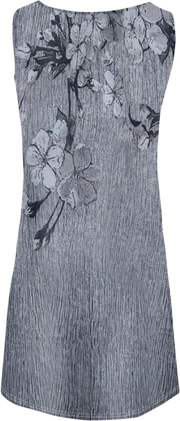 Summer Dresses Women Midi Dresses for Women Dresses Women Sleeveless Loose Swing Summer