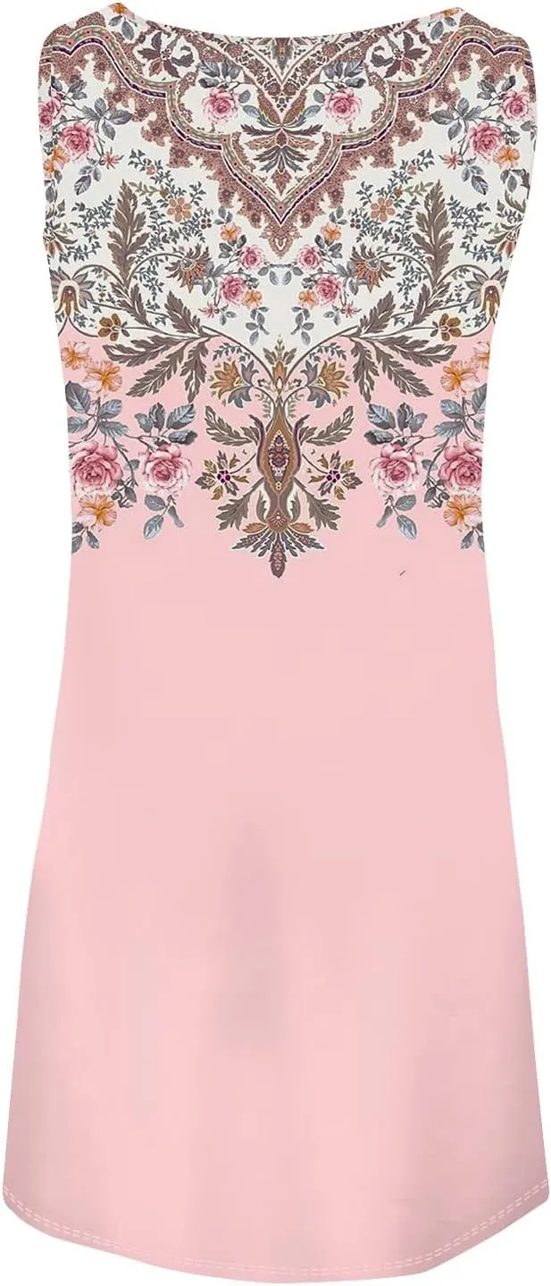 Summer Dresses Women Midi Dresses for Women Dresses Women Sleeveless Loose Swing Summer