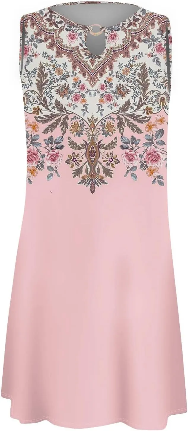Summer Dresses Women Midi Dresses for Women Dresses Women Sleeveless Loose Swing Summer