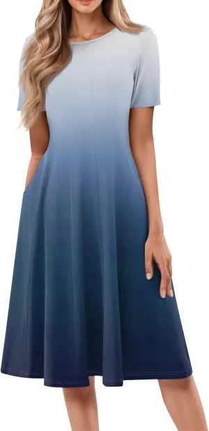 Summer Dresses Women Midi Dresses for Women Fitted Tight Short Sleeve A Line Dresses Women Summer