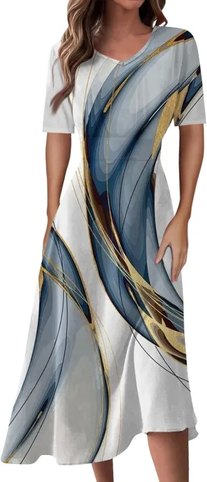 Summer Dresses Women Short Sleeve Maxi Dress for Women Summer Womens Dresses Casual Cute