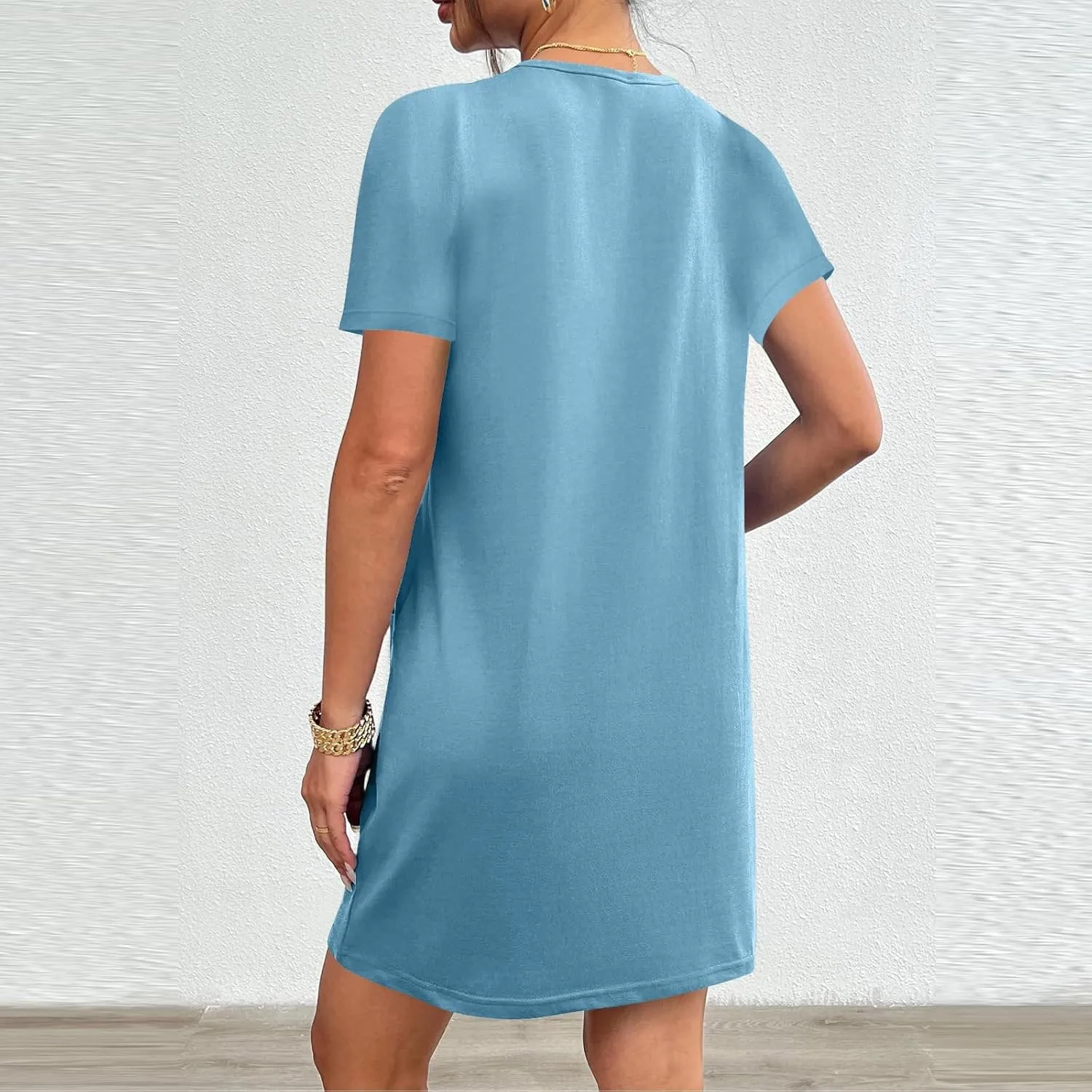 Summer Dresses Women Short Sleeve Mini Dress Fitted Loose Flowy Dresses Women Casual Spring Summer