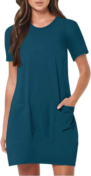 Summer Dresses Women Short Sleeve Mini Dress Fitted Loose Flowy Dresses Women Casual Spring Summer