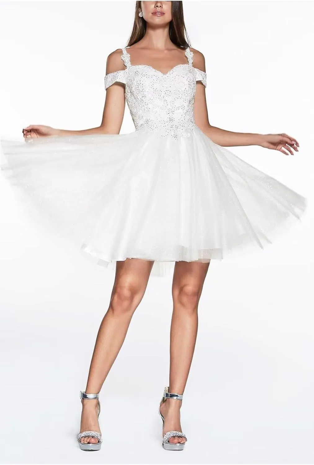 Teen Glitter Tulle Homecoming Dresses A Line Short Prom Dress Sweetheart Lace Applique Cocktail Gown