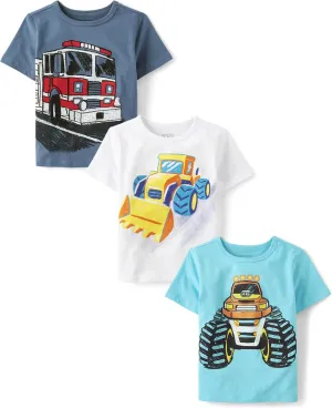 The Children's Place,and Toddler 3-Pack Short Sleeve Graphic T-Shirt,18-24 Monts