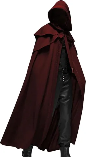 tuduoms Unisex Men's Medieval Cape Cloak with Hood - Witch Party Tunic Cape Assassin Hooded Cloak Halloween Cosplay Costumes