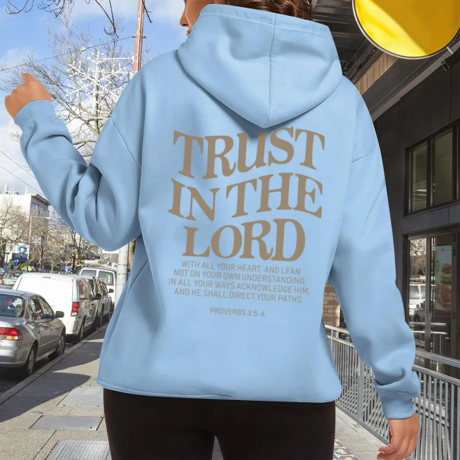 Tuislay Trust In The Lord Graphic Hoodies Christian Faith Sweatshirts For Women Bible Verse Religious Hoodie Pullover Tops