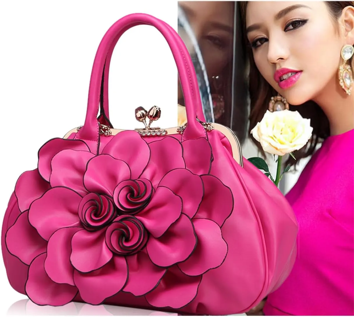 Veroders Women Evening Bags Floral Novelty Handbags Clutches Chain Strap Shoulder Bag Wristlet Handbag Wedding Party Purse