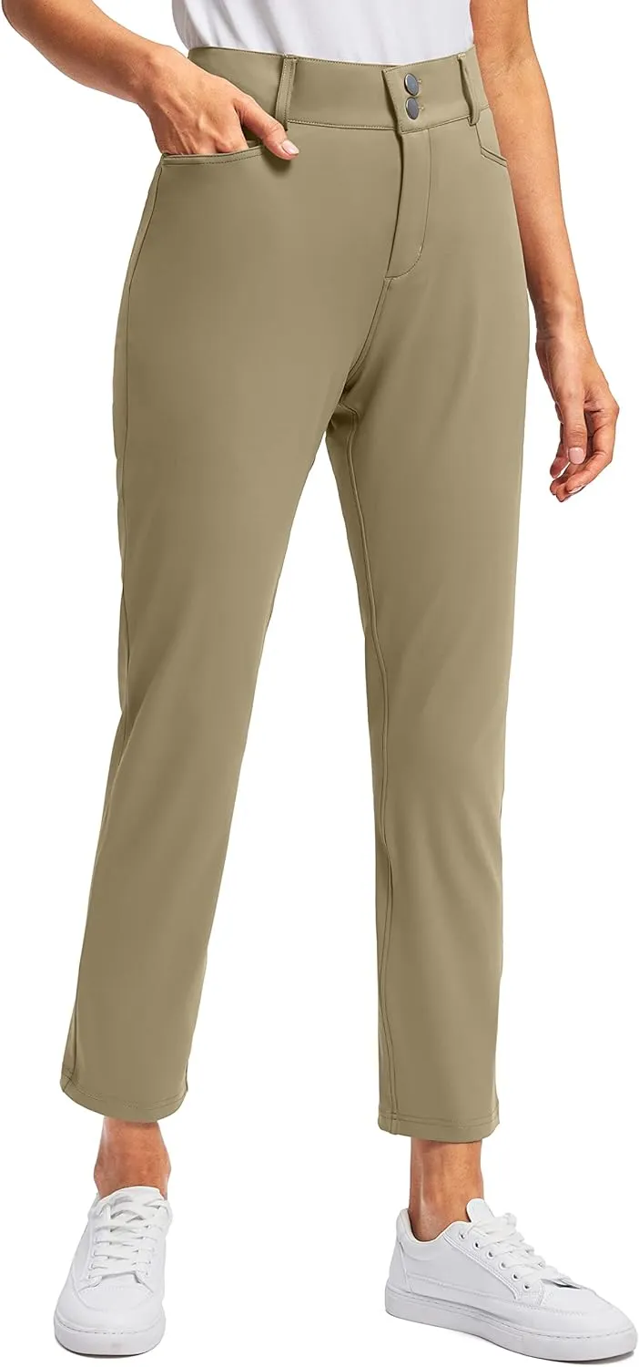 Viodia Women's Golf Pants with Zipper Pockets 7/8 Stretch Ankle Pants for Women Travel Casual Work