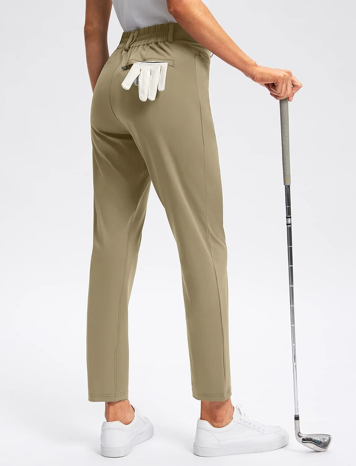 Viodia Women's Golf Pants with Zipper Pockets 7/8 Stretch Ankle Pants for Women Travel Casual Work