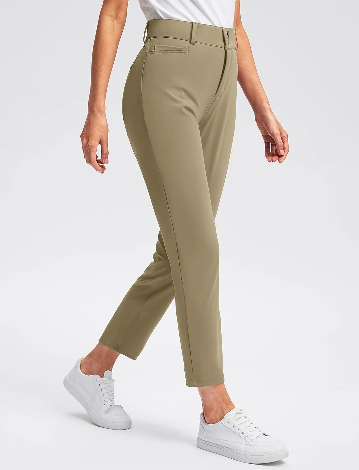 Viodia Women's Golf Pants with Zipper Pockets 7/8 Stretch Ankle Pants for Women Travel Casual Work
