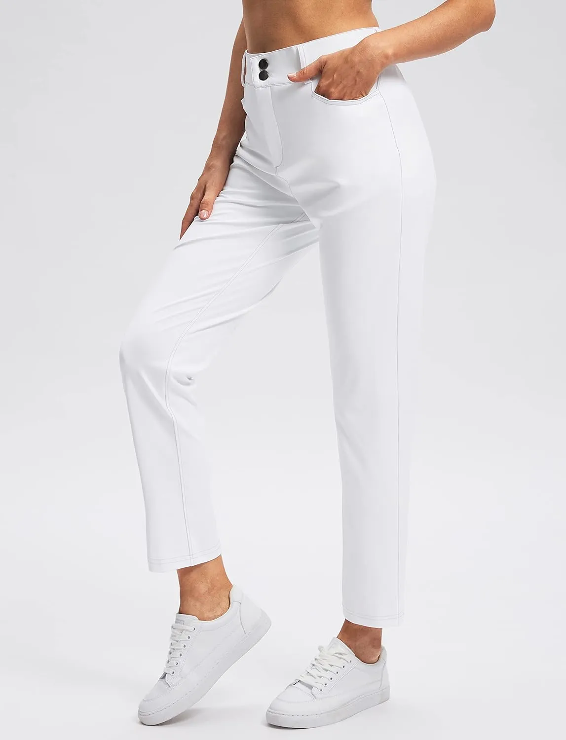 Viodia Women's Golf Pants with Zipper Pockets 7/8 Stretch Ankle Pants for Women Travel Casual Work