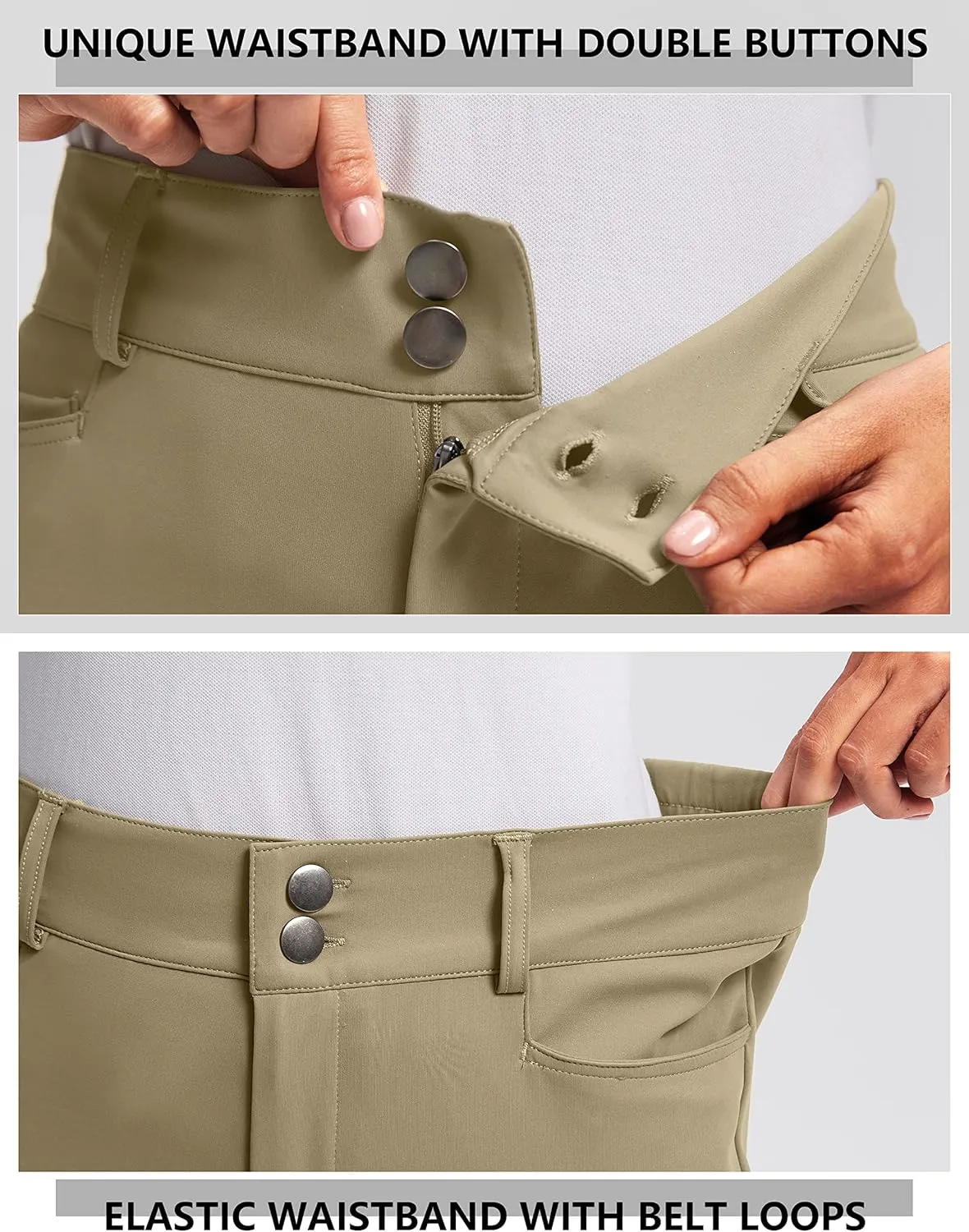 Viodia Women's Golf Pants with Zipper Pockets 7/8 Stretch Ankle Pants for Women Travel Casual Work